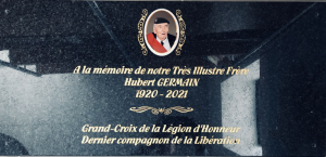 Plaque commémorative en hommage au TRF Hubert GERMAIN