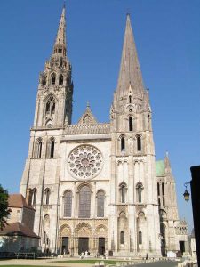 Chartres - Tour Nord - Façade et rosace - Tour Sud