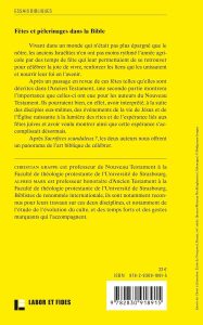 Fêtes et pèlerinages dans la Bible, 4e de couv.