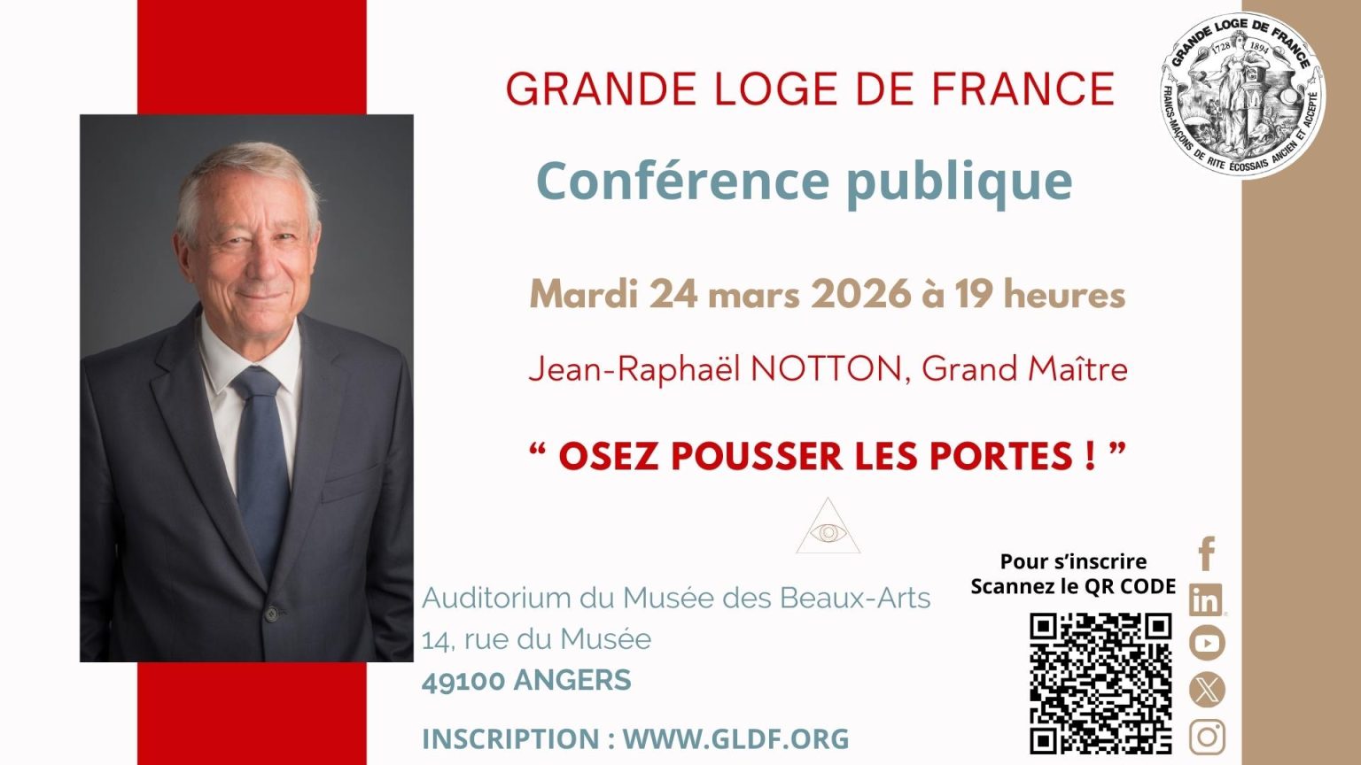 Conférence publique de Jean-Raphël Notton, Grand Maître de la GLDF le ...