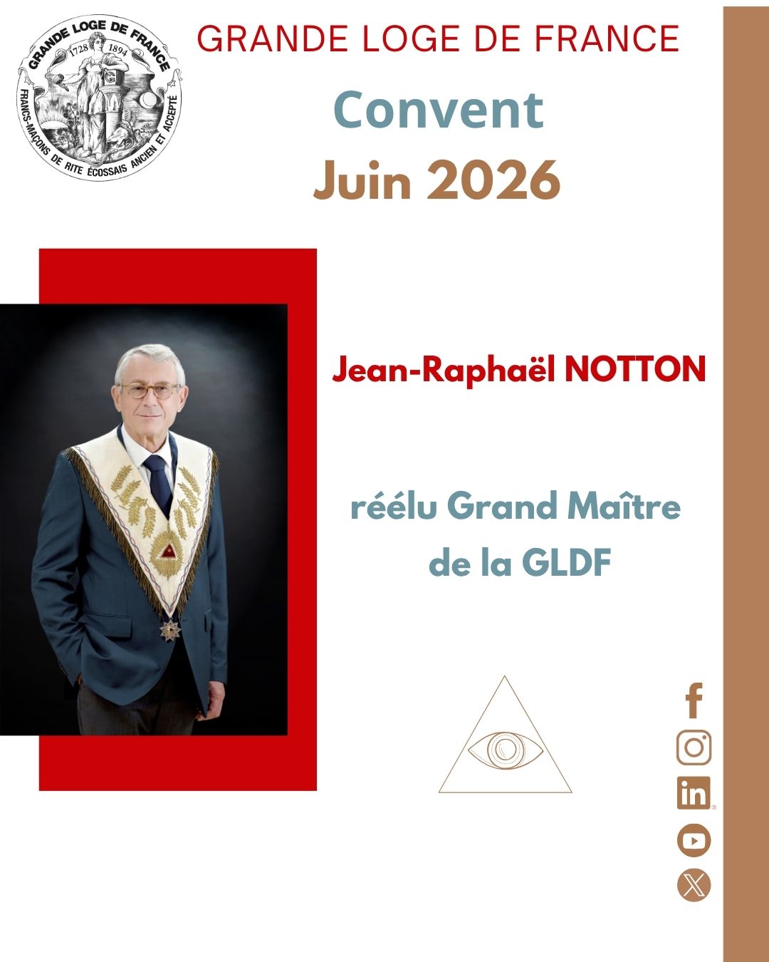 Le Convent 2026 renouvelle sa confiance à Jean-Raphaël NOTTON