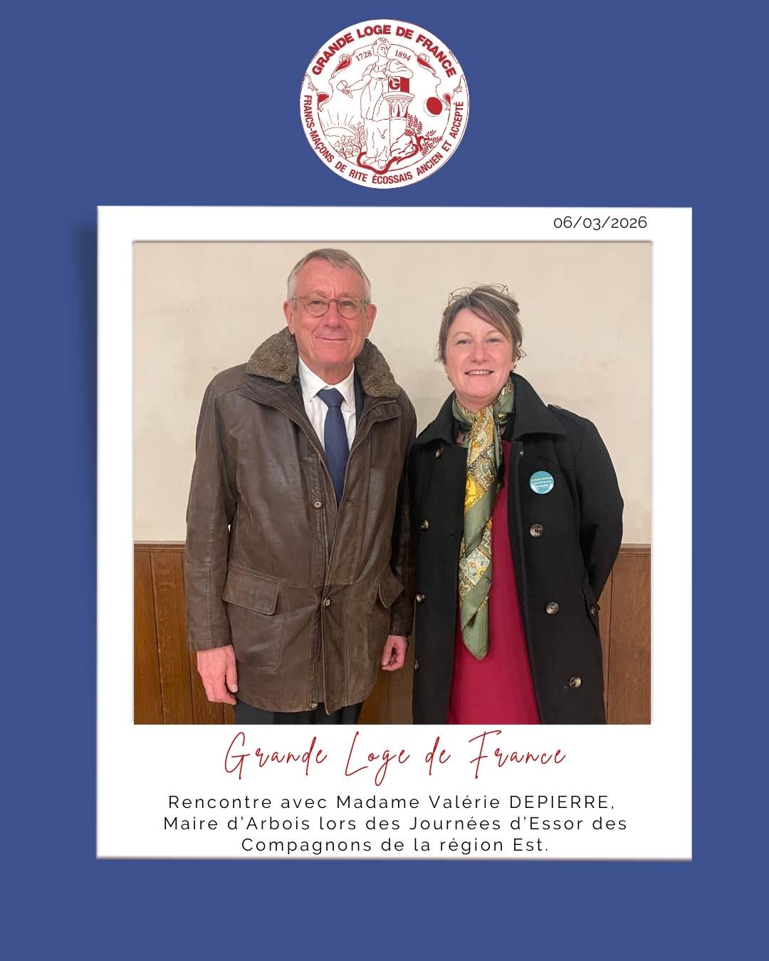 Le Grand Maître à Arbois pour les traditionnelles Journées d’Essor des Compagnons