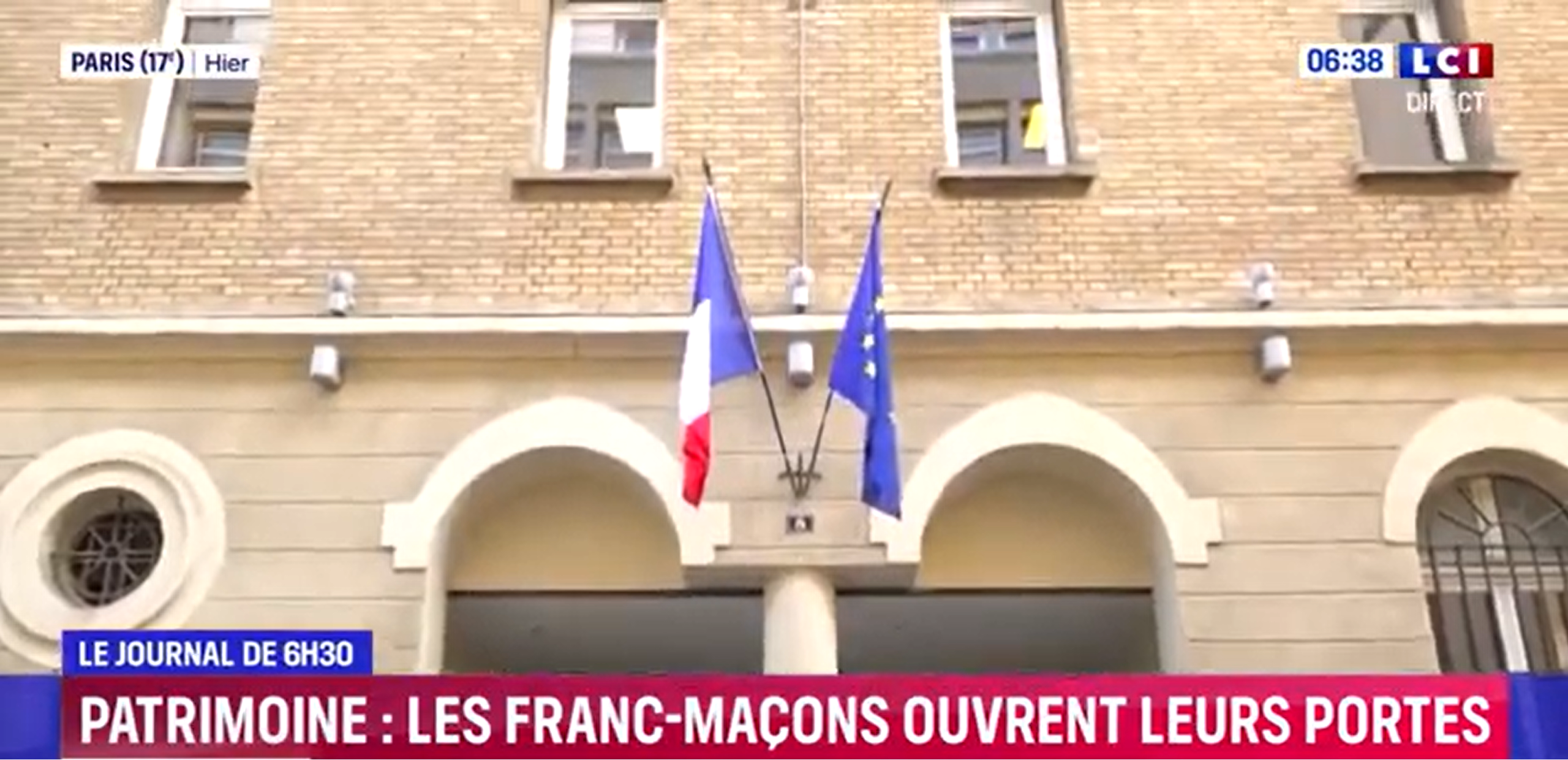 LCI – reportage de LCI dans les locaux de la Grande Loge de France à l&rsquo;occasion des Journées Européennes du Patrimoine